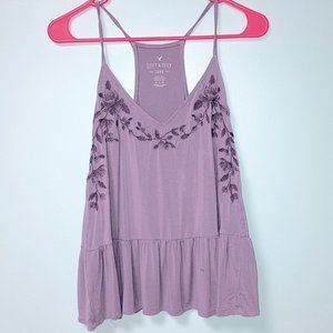 Soft and Sexy Floral Purple Tank Top